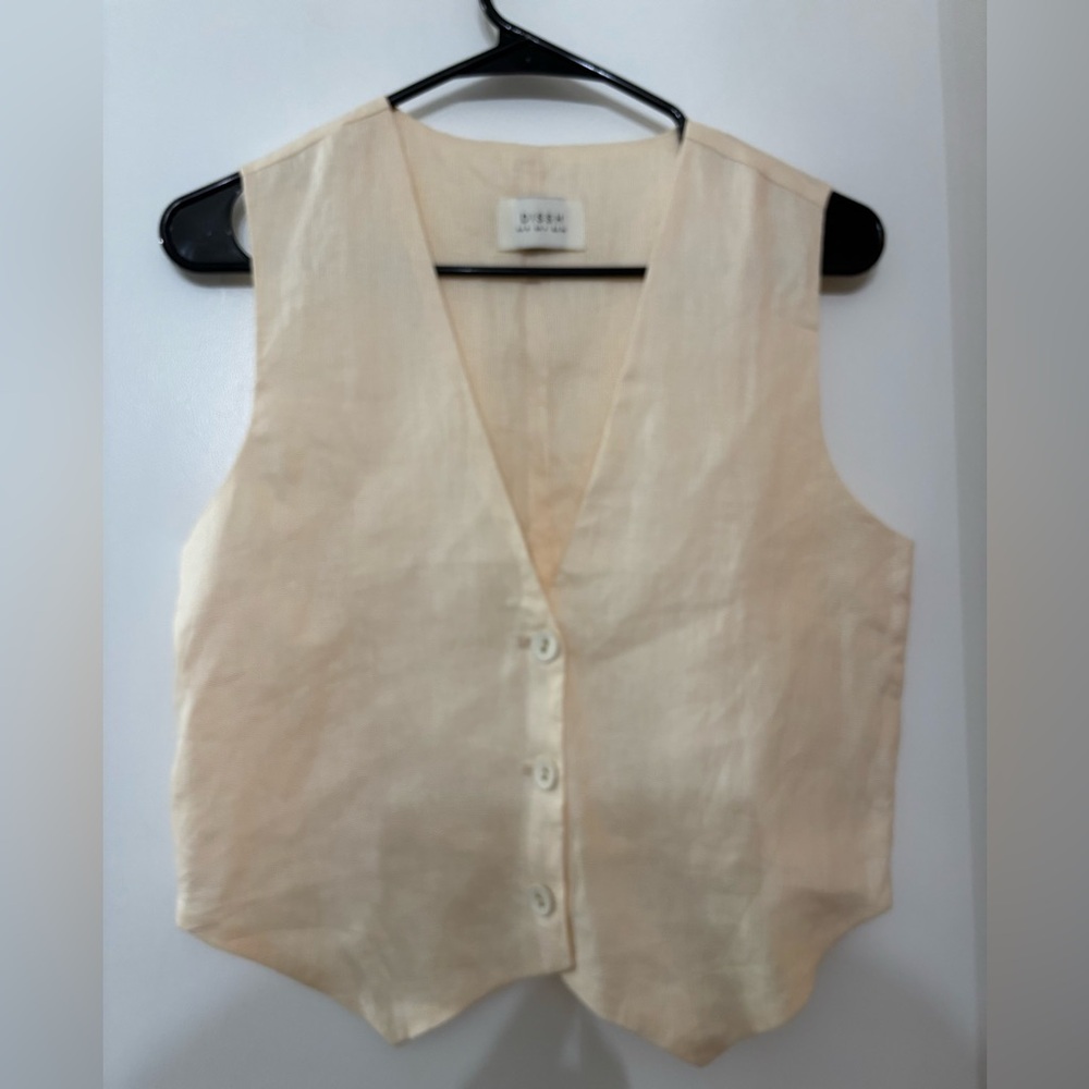 DISSH Cream Button-Up Vest Top